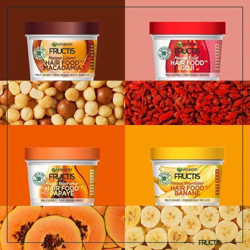 Mặt nạ ủ tóc 3 In 1 Superfood của GARNIER Hair food Fructis Masque thành phần thiên nhiên ,390ml