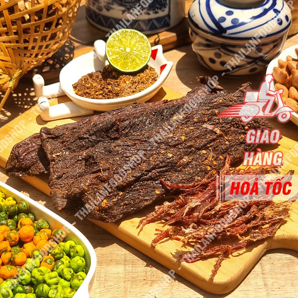 Thịt Khô Trâu Gác Bếp Vị Tây Bắc ( Tặng Kèm Chẩm Chéo ) Chuẩn Vị - Túi HCK 500 Gram