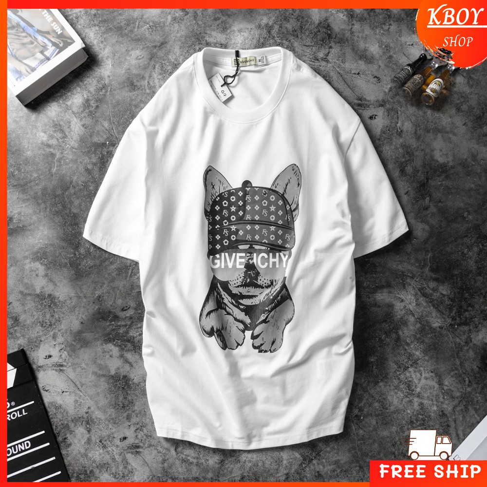 Áo Thun Nam Tay Ngắn Kboy Shop Áo Phông Dáng Suông Cổ Tròn Đẹp Trắng Đen Cotton Mềm In Hình, Co Giãn - V224