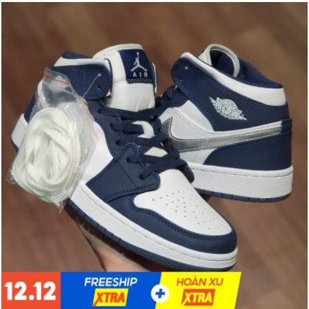 Giày JORDAN Xanh Than Cao Cổ Nam Nữ Bản Đẹp Chuẩn Đế Tàu Full Size