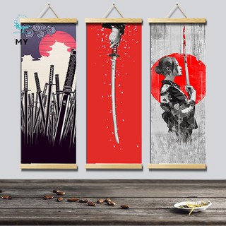 Tranh chất liệu canvas phối họa tiết phong cách Nhật Bản cá tính dùng để trang trí nội thất