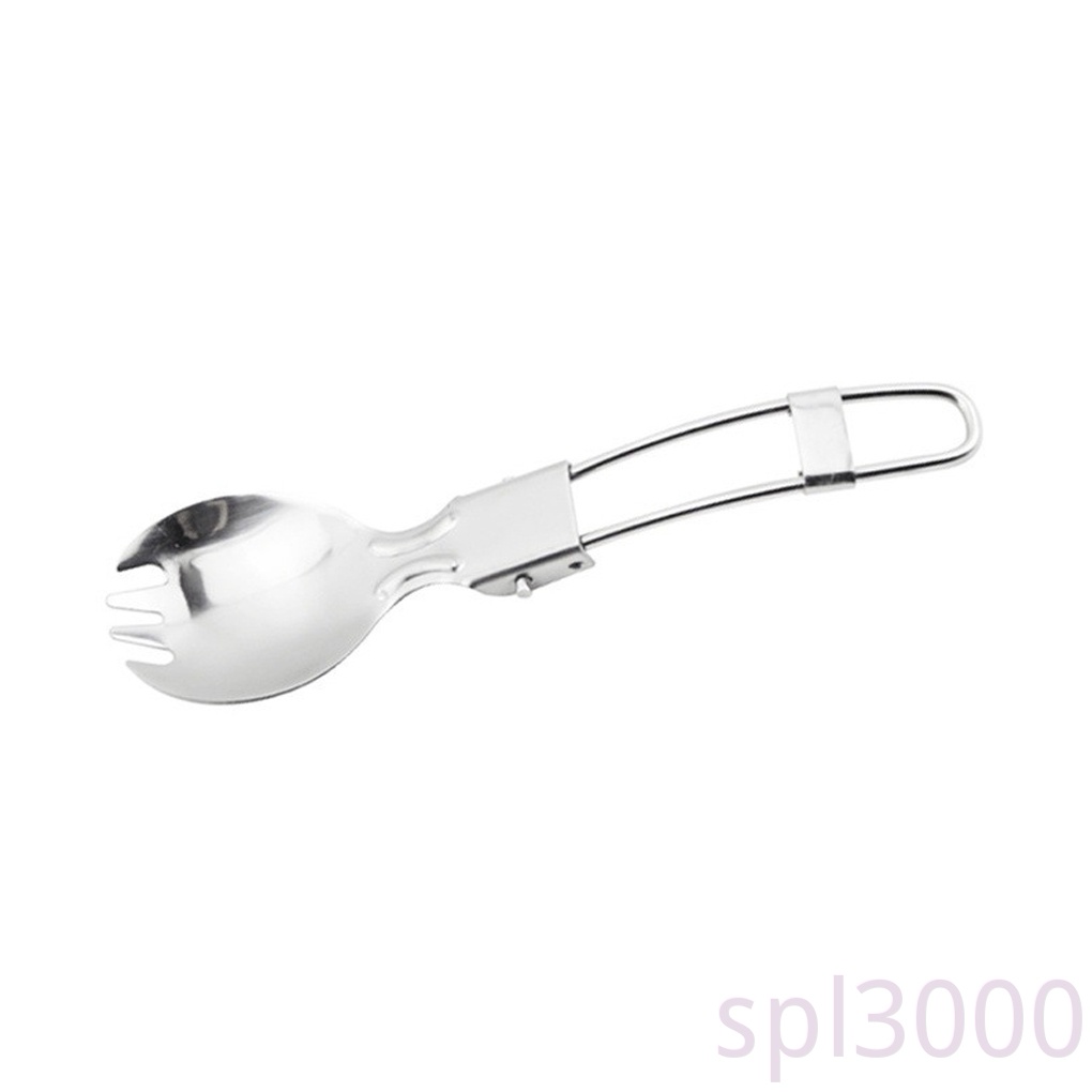 Bộ Muỗng Nĩa Bằng Thép Không Gỉ Có Thể Gấp Gọn Tiện Dụng Mang Theo Du Lịch Cắm Trại