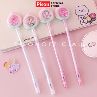 Bút Móc xích mực gel  hình Quả đào Pison, mực đen ngòi kim 0.38mm - SP0590 - 1 cái