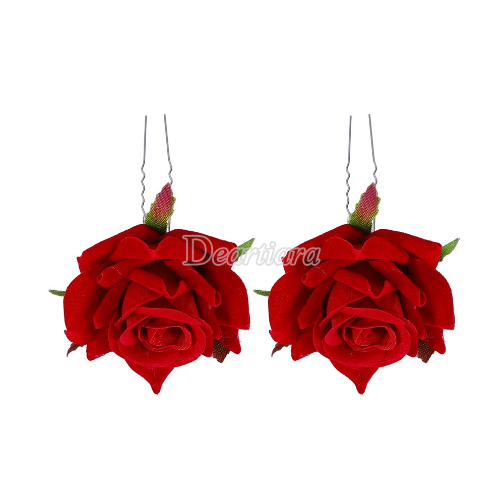 Cài Tóc Phối Mô Hình Hoa Hồng Giả Trang Trí Tóc Cho Cô Dâu