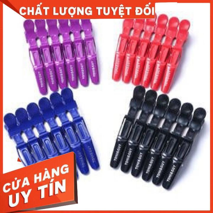 Kẹp chia tóc mỏ vịt cá sấu-kẹp cá sấu-đủ màu- phụ liệu tóc -kẹp vịt chia tóc khi uấn-nhuộm  tóc rất tiện lợi