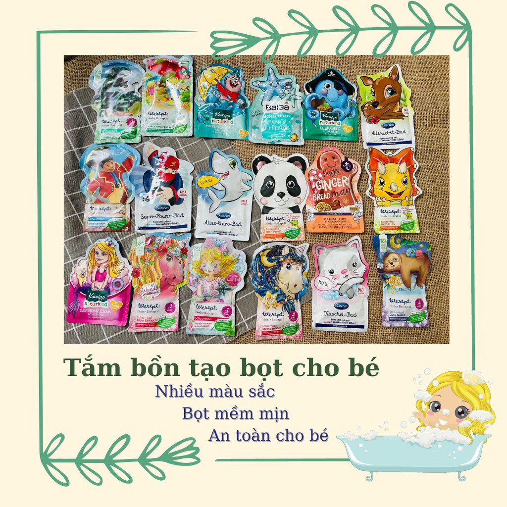 Tắm bồn tạo bọt cho bé (dạng gói) -hàng Đức