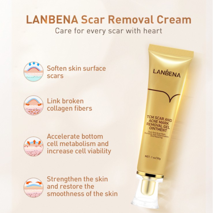 LANBENA Scar Remover Gel Skin Care Repair Serum Face Body Whitening Moisturizing Essence Blackhead Acne Spots Removal 30g