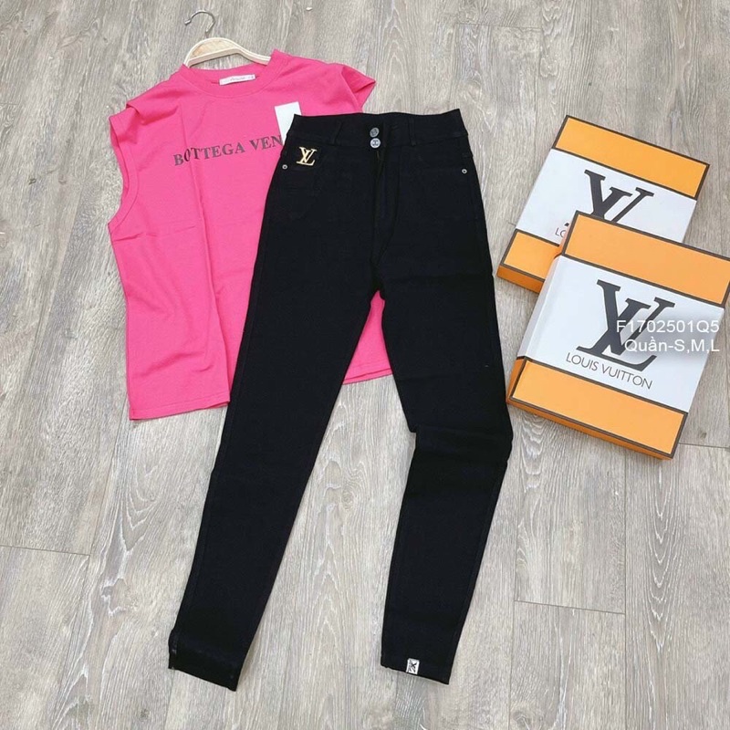 🌺 Quần legging kaki thun Lvi dài lưng cao 2 nút hàng QC!