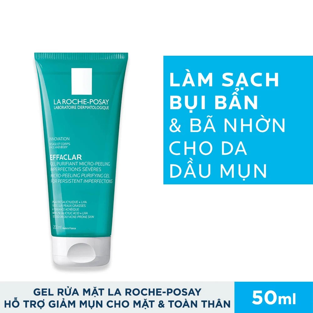 Sữa Rửa Mặt La Roche Posay Dạng Gel Giảm Mụn, Kiềm Dầu Effaclar Foaming Gel 50ml