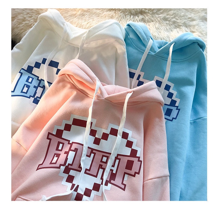 Áo hoodie tay dài phong cách Hàn Quốc thời trang 4 màu tùy chọn size M-2XL