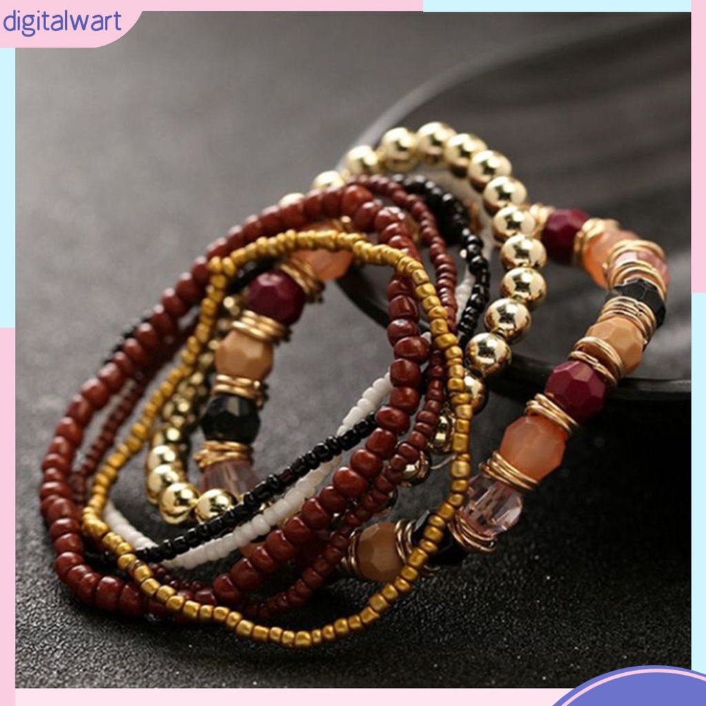 Set 7 Vòng Tay Chuỗi Hạt Nhiều Màu Sắc Phong Cách Bohemian Cá Tính Trẻ Trung Dành Cho Nữ