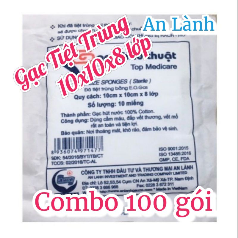 GẠC Phẫu Thuật,Tiệt trùng AN LÀNH. COMBO 100 gói.