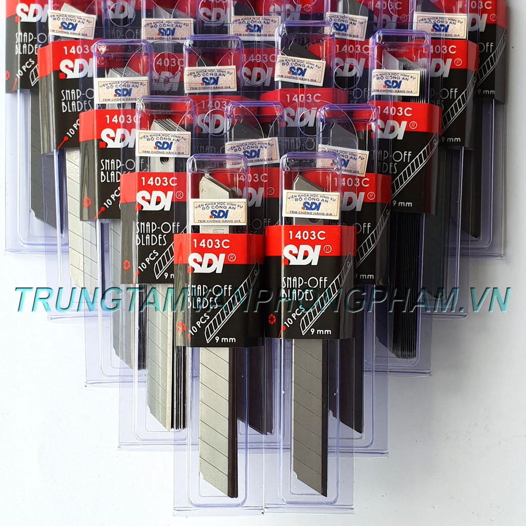 Vỉ 10 lưỡi dao rọc giấy nhỏ SDI 1403C 9mm