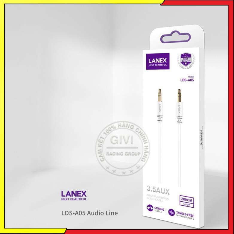 Cáp Audio Lanex LDS-A05 nhựa PVC, jack kết nối 3.5mm, dài 2.0m, tương thích nhiều thiết bị