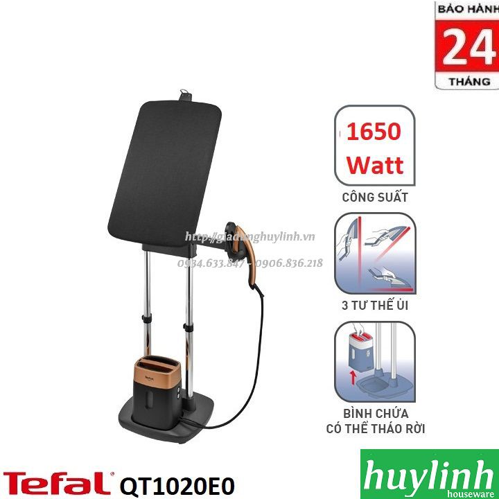 [Mã ELHADEV giảm 4% đơn 300K] Bàn là ủi hơi nước dạng đứng Tefal IXEO QT1020E0 - 1650W