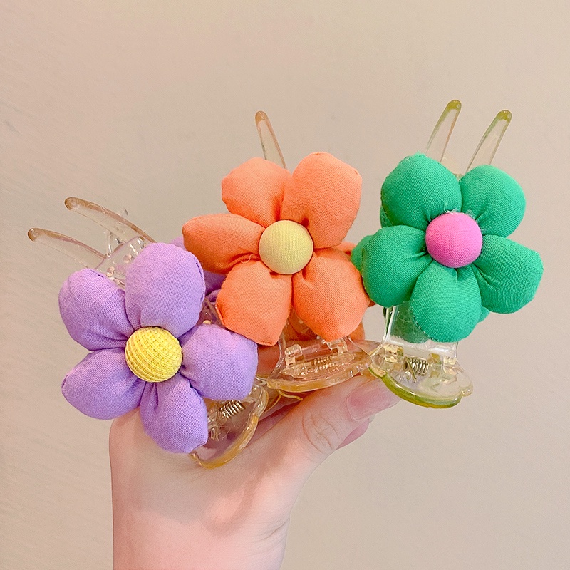 Kẹp Tóc Hình Hoa Hai Mặt Cho Bé Gái