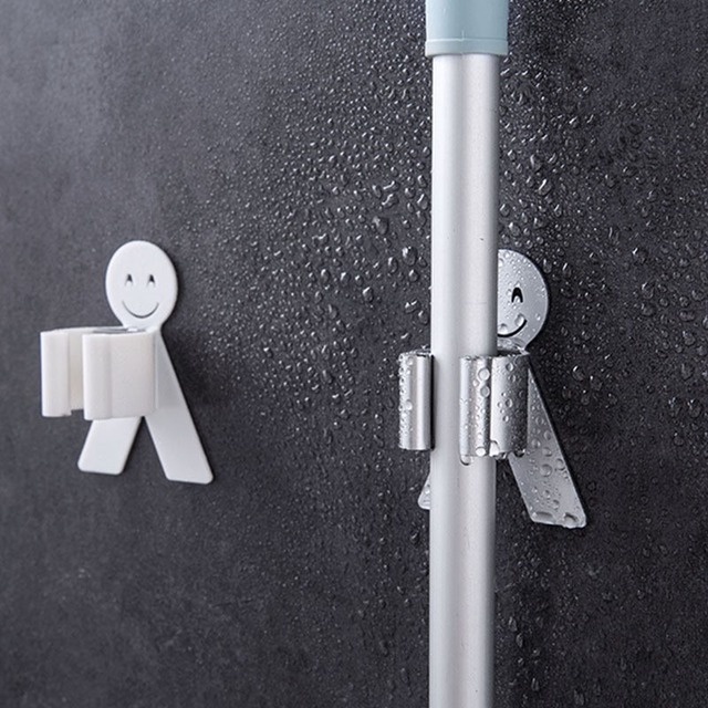 Móc treo cây lau nhà gắn tường bằng nhựa không để lại dấu vết tiện dụng