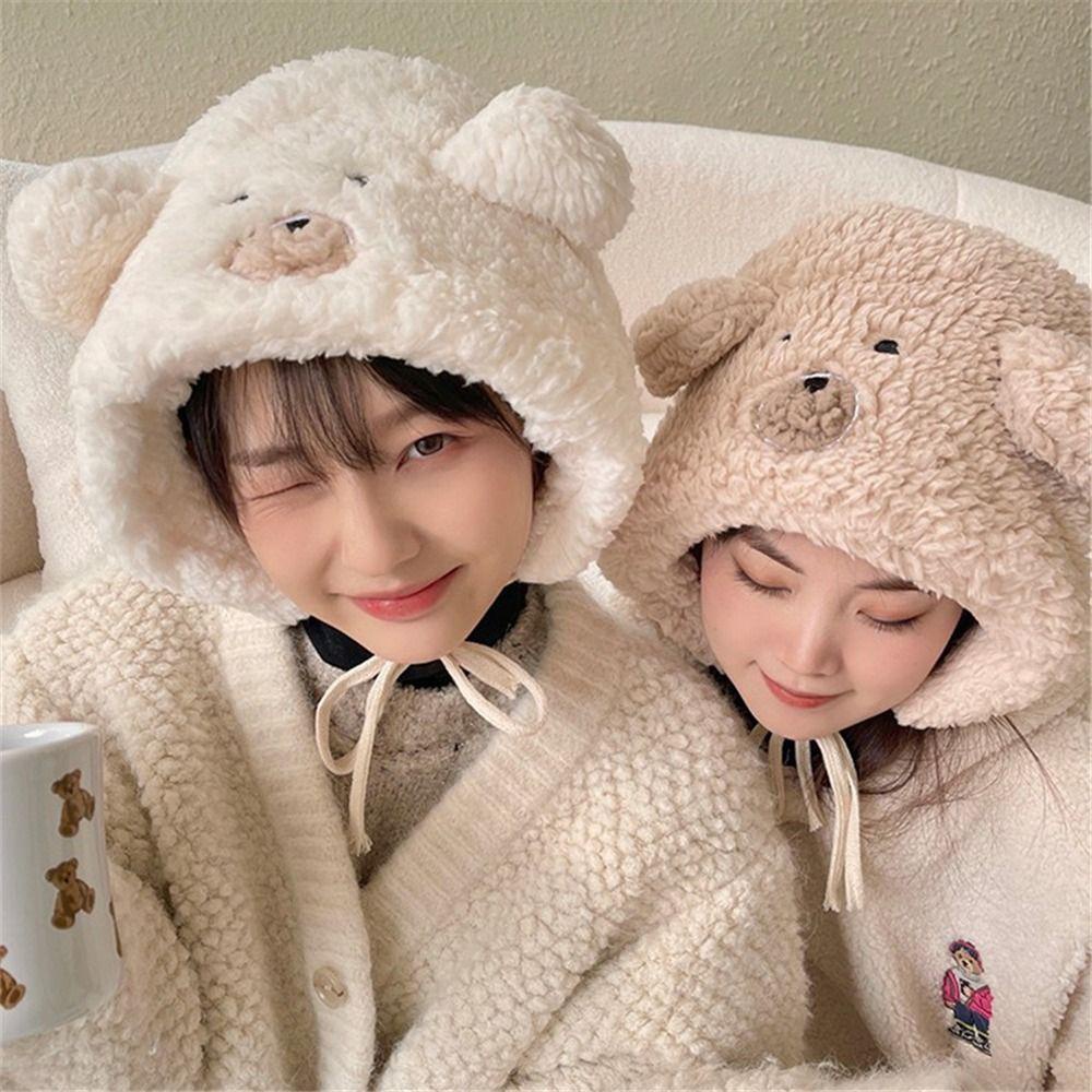 Mũ Beanie Tai Gấu Dễ Thương