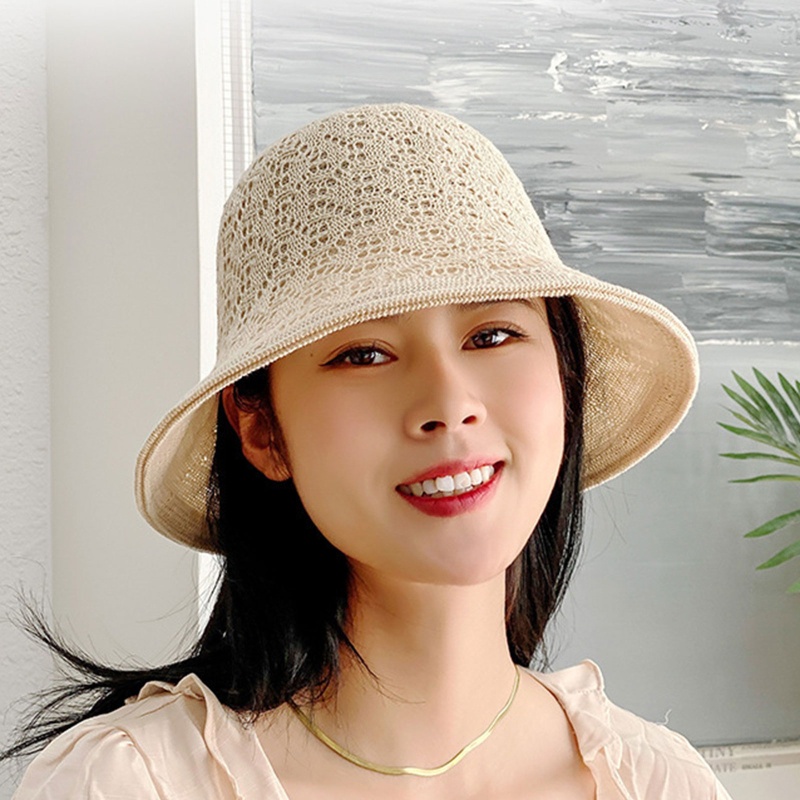 Nón Tai Bèo Rộng Vành Chống Nắng Thiết Kế Đục Lỗ Thanh Lịch Cho Hoạt Động Ngoài Trời