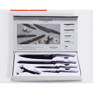 Bộ dao nhà bếp 5 món COOKPLUS Lock&Lock CKK101S5BLK chính hãng