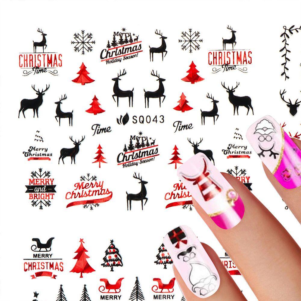 DIACHAVN Sticker Dán Móng Hoạ Tiết Giáng Sinh