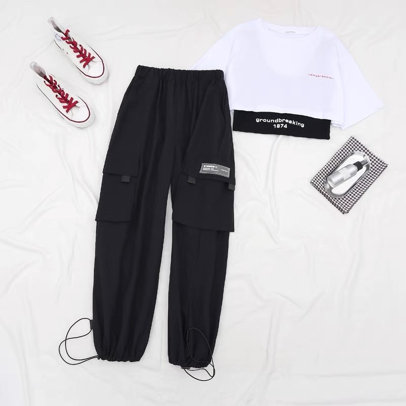 Set 2 Món Croptop Tay Lỡ Groundbreaking 1974