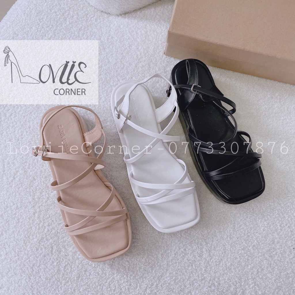 SANDAL NỮ LOVIIECORNER - GIÀY THỜI TRANG QUAI NGANG MẢNH ĐẾ XUỒNG 3 PHÂN CAO CẤP S220309 S220509