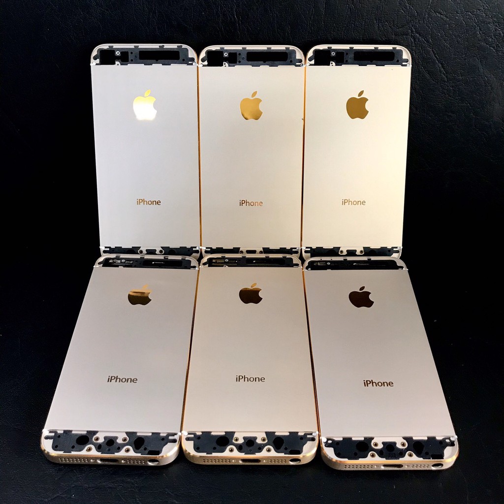 XẢ KHO GIÁ SỐC Vỏ iPhone 5 5S Gold viền vàng đậm, khắc free imei hoặc SE