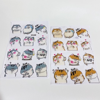 Decal tem nổi tổng hợp mẫu mèo mập ngộ nghĩnh đáng iu