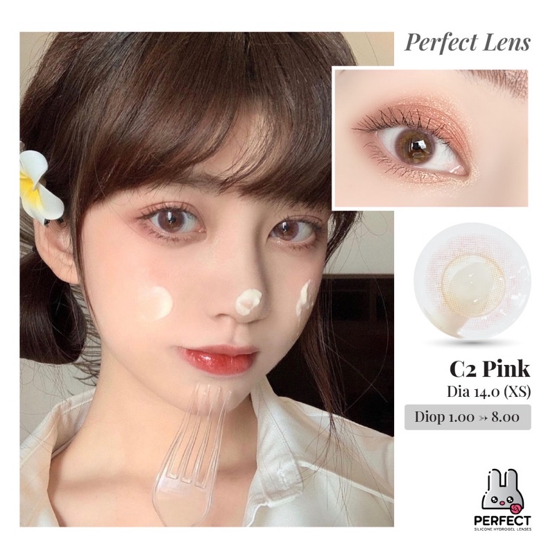 Lens ẢNH MẮT THẬT , Kính Áp Tròng Có Cận và Không Cận , C2 PINK 14.0 XS , Hạn Sử Dụng 1 Năm , Giá Sale