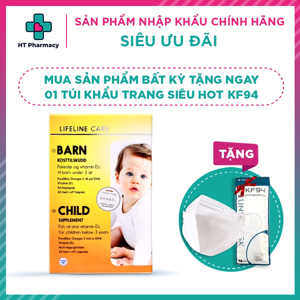 Dầu cá kim cương, DHA và vitamin D3 cho bé từ 1 tháng tuổi - Lifeline Care Barn