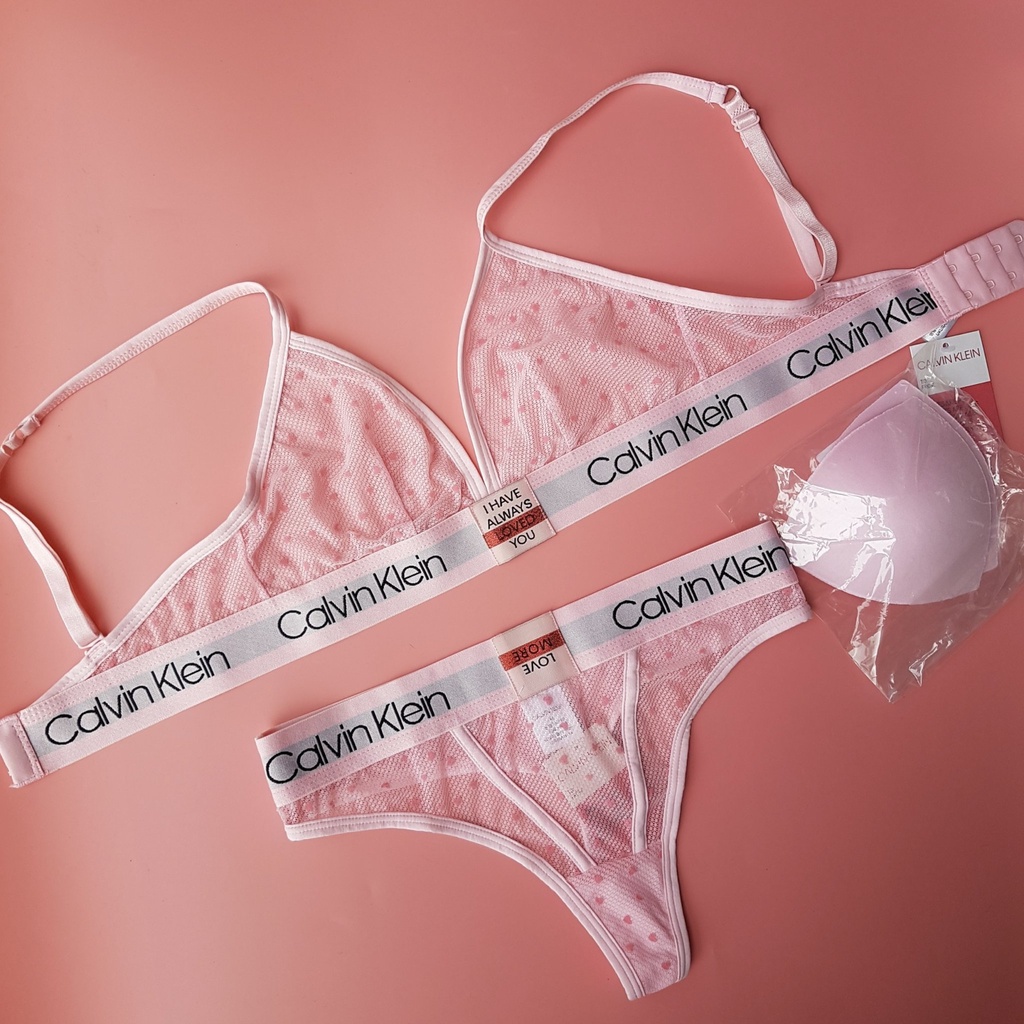 BỘ ĐỒ LÓT NỮ KHÔNG GỌNG MÚT CK REN TIM | BigBuy360 - bigbuy360.vn