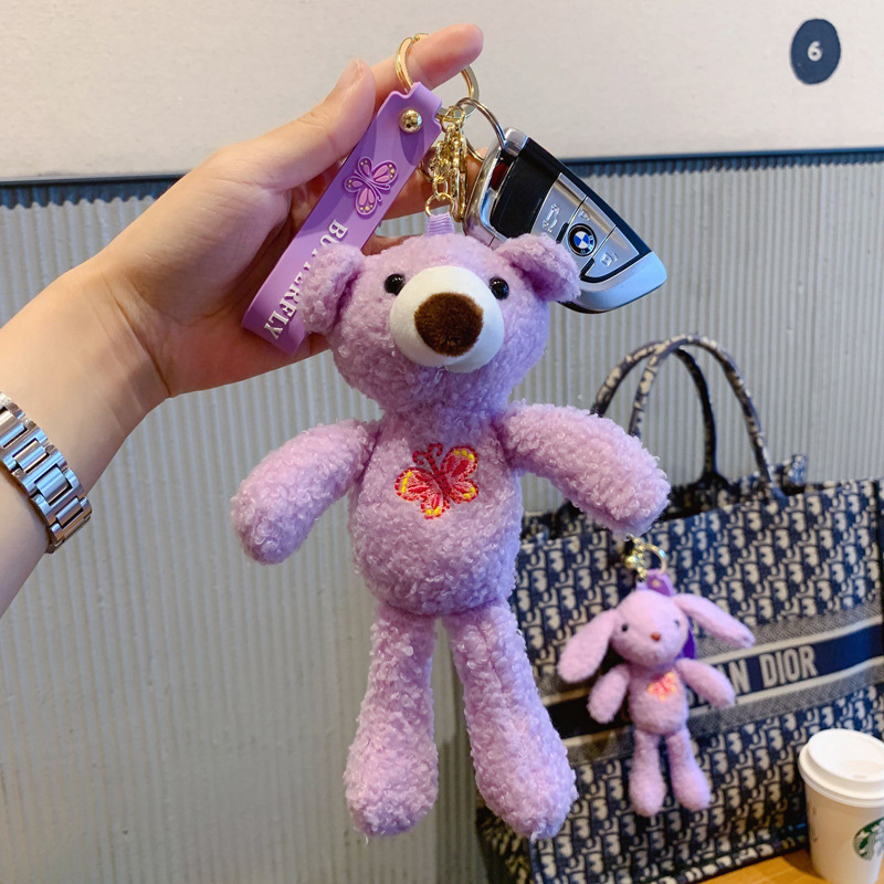 CREATIVE Móc Khóa Gấu Bông Tím Đáng Yêu