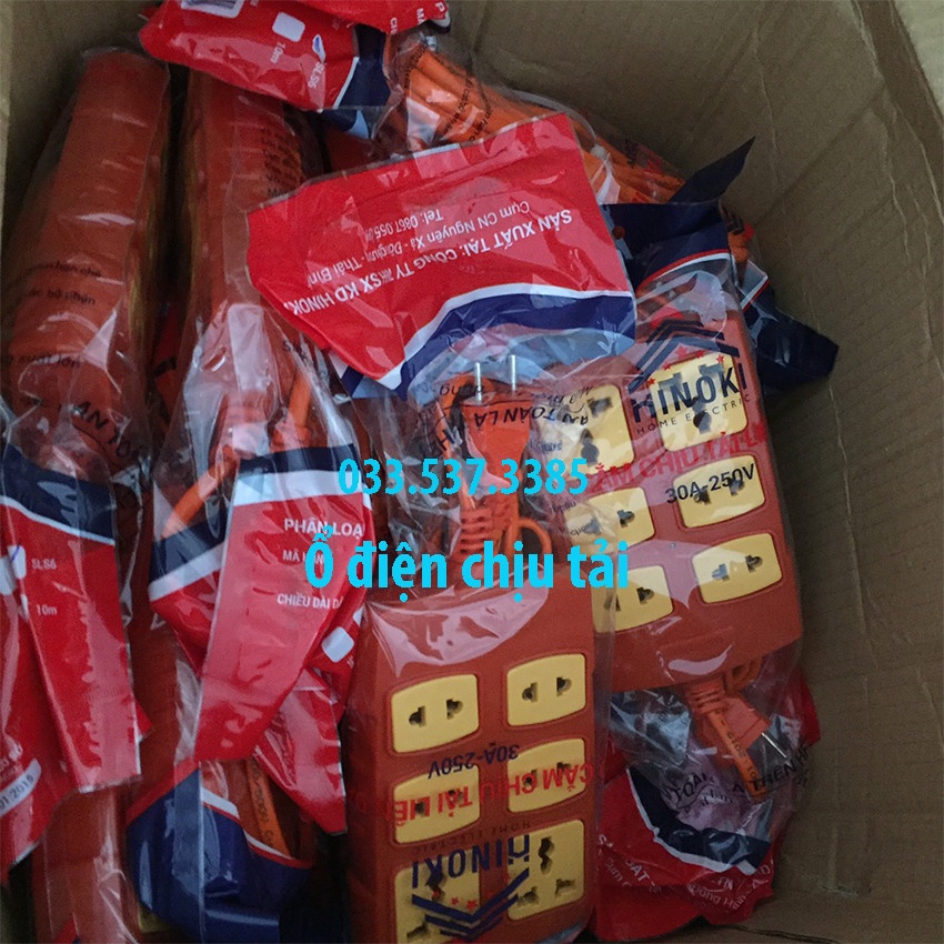 Ổ cắm điện, ổ cắm điện công suất lớn HINOKI loại 6 lỗ dây dài 3m, 5m