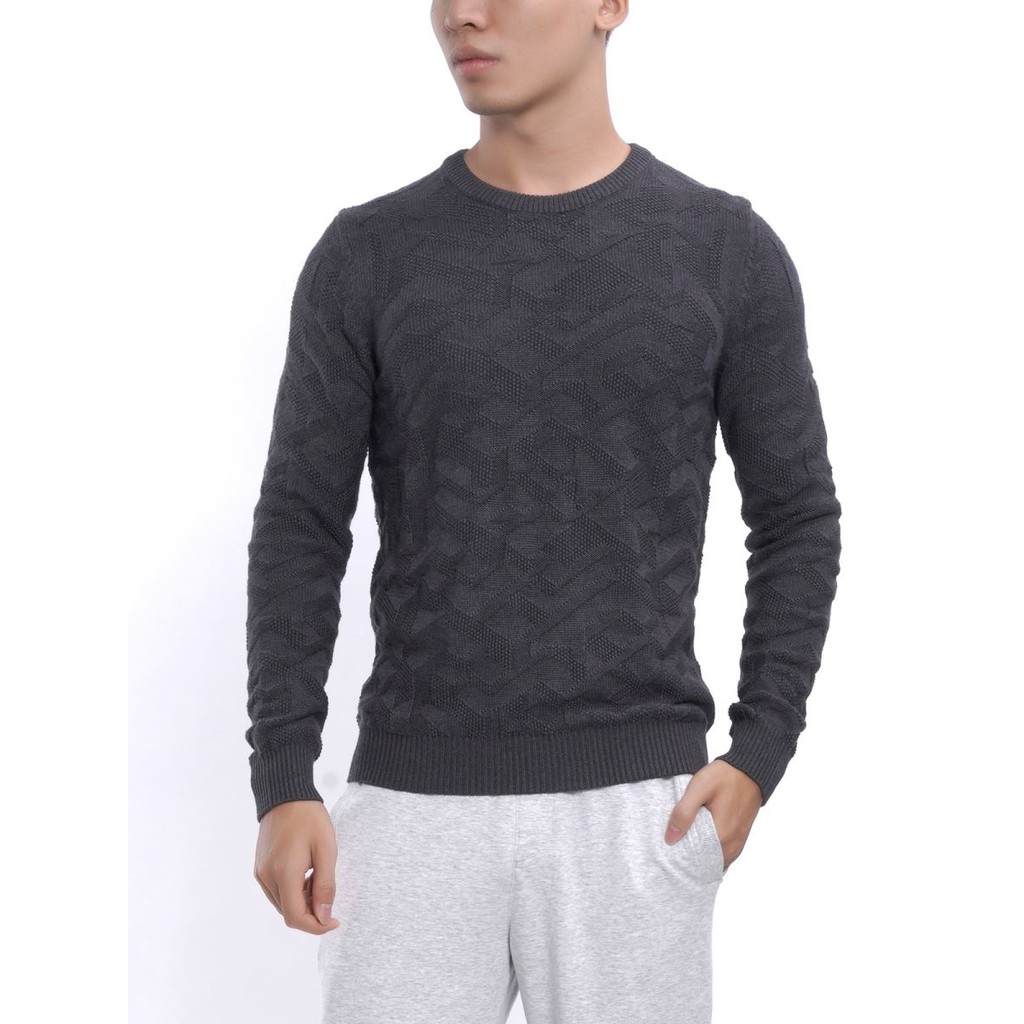 Áo len aristino màu xám slim fit AWO007W7