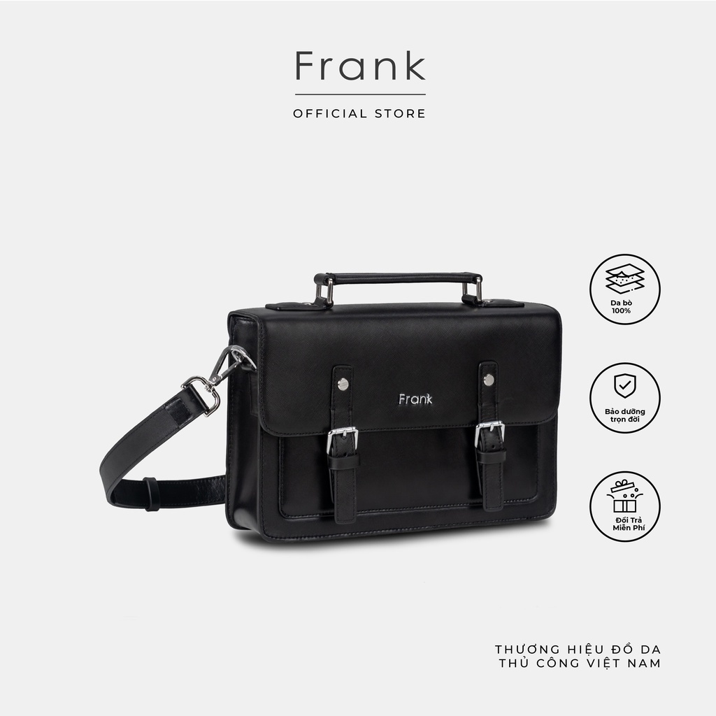 Cặp Đeo Chéo Nam Da Bò Saffiano Cao Cấp FRANK Calvin Messenger Bag, Túi Nam Sang Trọng Tiện Dụng