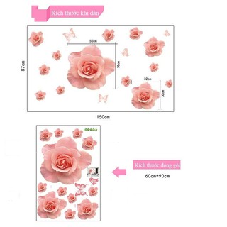 decal dán tường hoa hồng
