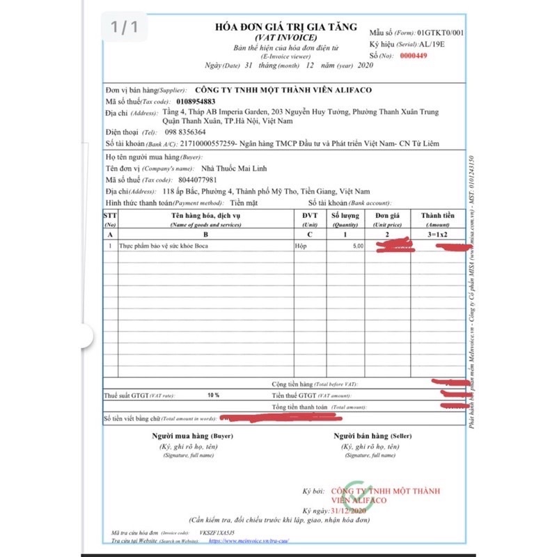 [Chính Hãng] Viên Sủi Xương Khớp Boca - Tuýp 20 viên