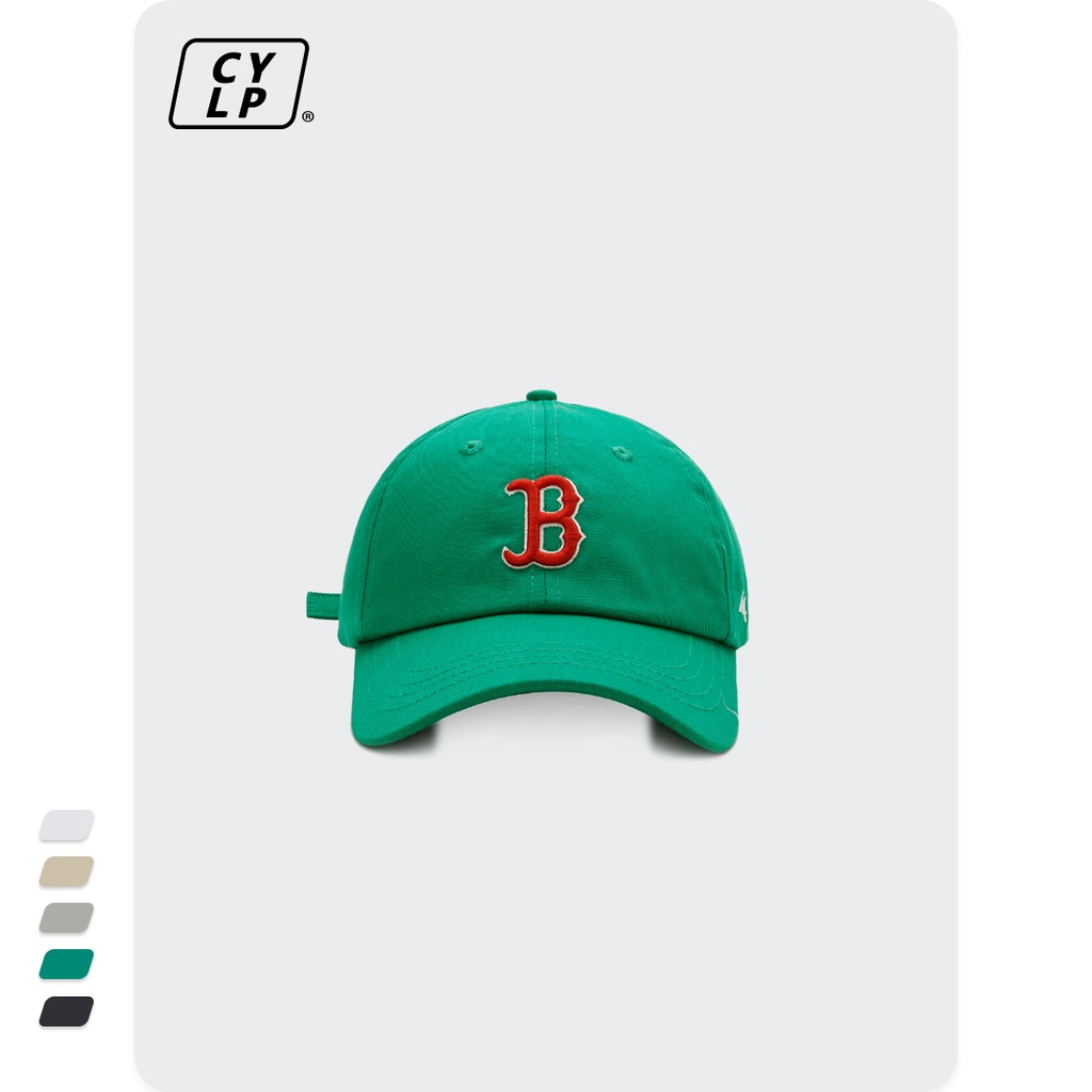 Nón Lưỡi Trai Mềm Thêu Chữ B Màu Xanh Lá Phong Cách Hàn Quốc