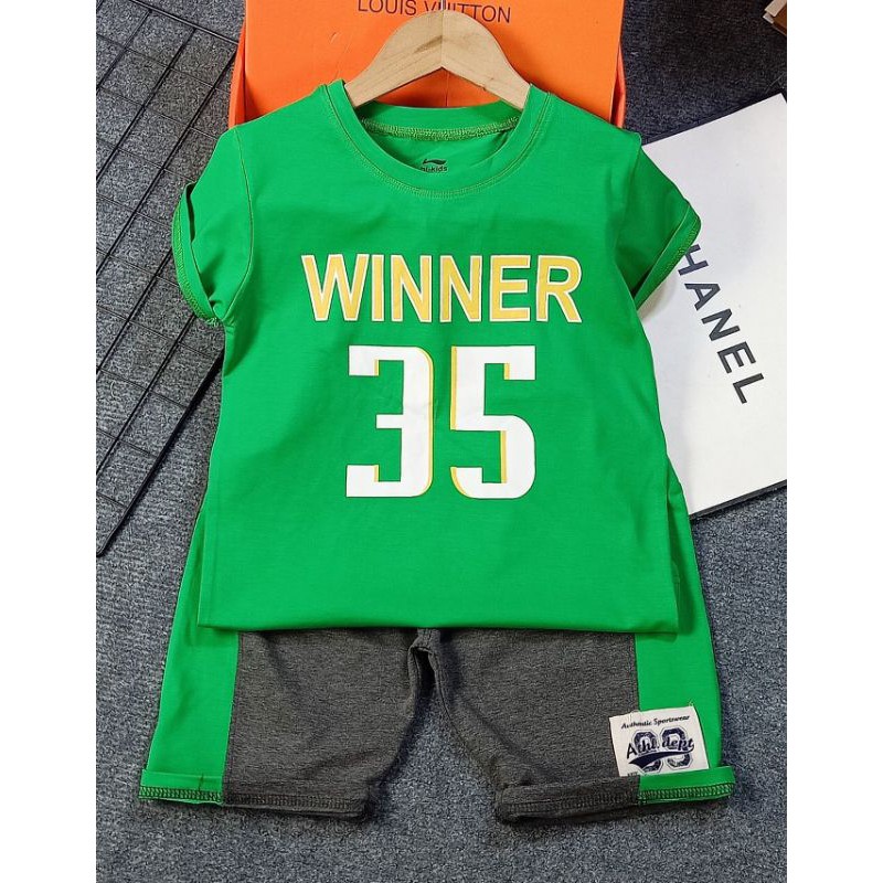 Bộ thun cotton bé trai in số siêu chất (size đại)