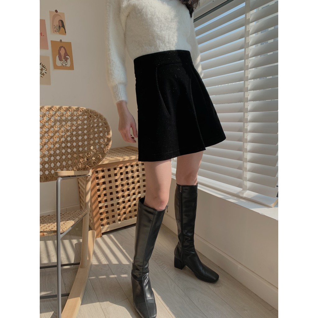 Chân váy nhung cạp xếp li TKC03 1994CLOSET | BigBuy360 - bigbuy360.vn