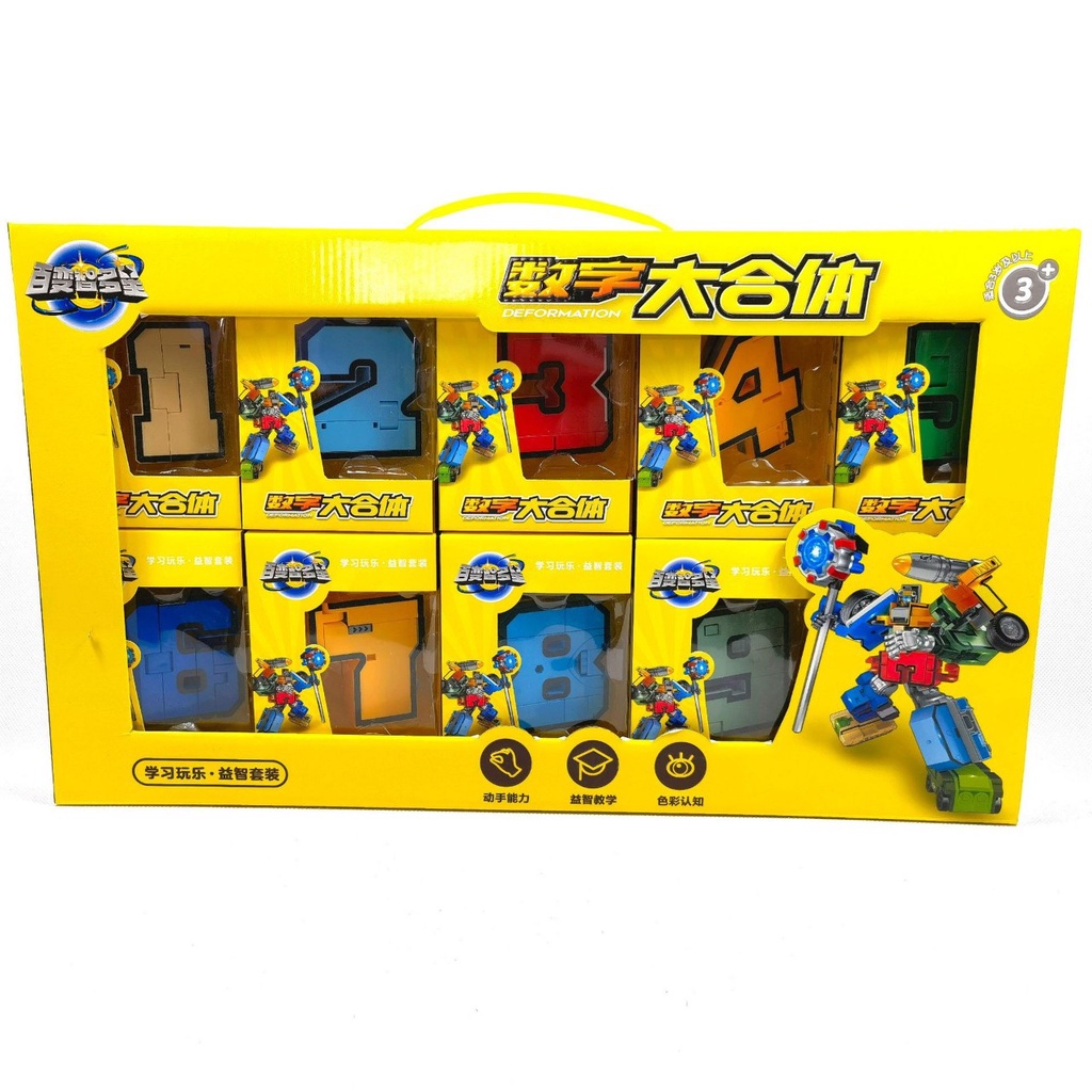 ĐỒ CHƠI ROBOT BIẾN HÌNH TỪ 10 SỐ - ĐỒ CHƠI PHÁT TRIỂN TRÍ THÔNG MINH CHO BÉ BI'S HOUSE
