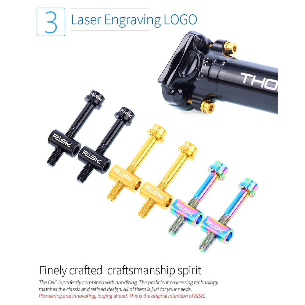 Set 2 Ốc Vít Hợp Kim Titan M5*30/40MM Cố Định Yên Xe Đạp Địa Hình