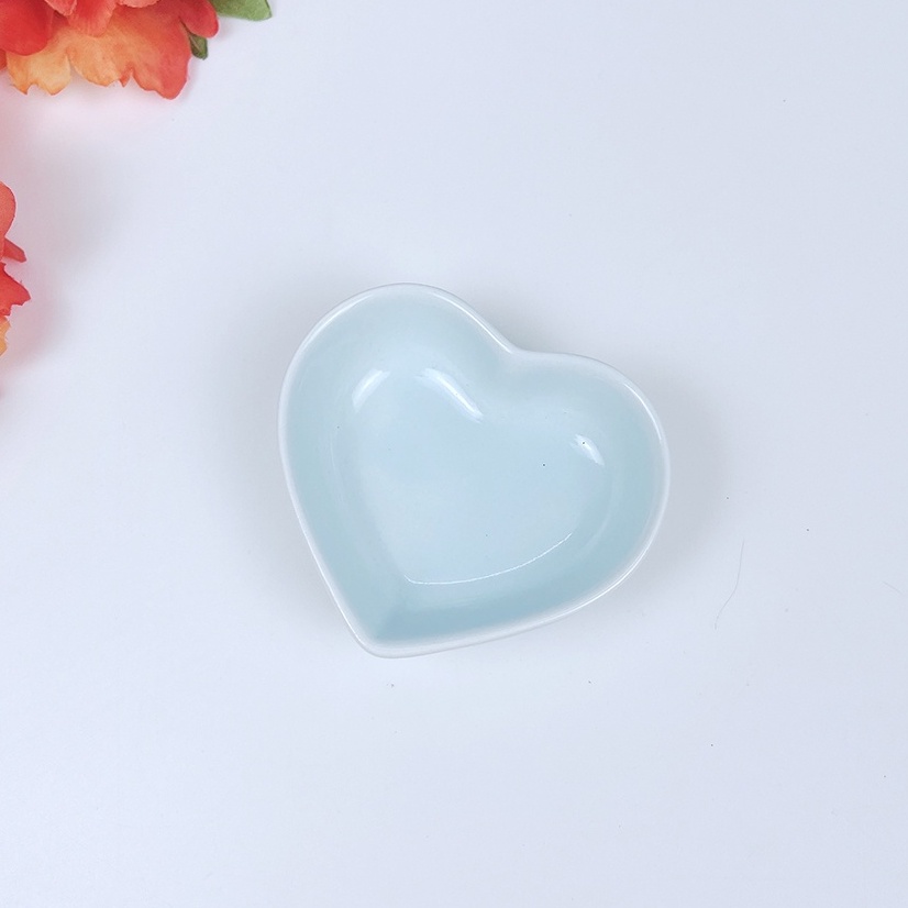 Bát Ăn Dặm Cho Bé Hình Trái Tim , Bát Sứ Ăn Dặm Đĩa Đựng Gia Vị Hình Trái Tim Xinh Xắn Dung Tích 30ml Cho Bé Ăn Dặm