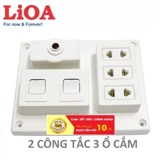 Bảng điện nổi LiOA CB 15A Loại  3 ổ cắm 2 công tắc 1 chiều