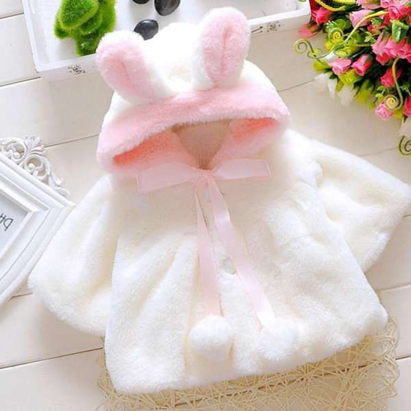 Áo khoác lông tai thỏ siêu dễ thương - Hàng cao cấp