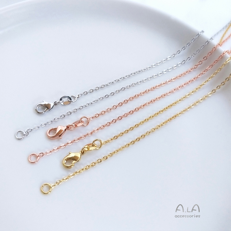 Vòng cổ Mạ Vàng Hồng 18K Phối Hạt Nhiều Màu Sắc