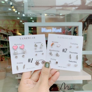Set khuyên tai week các ngày trong tuần mini đáng yêu