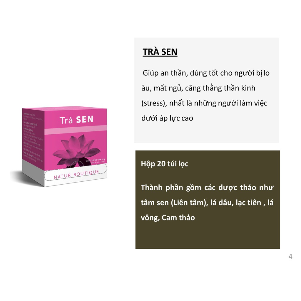 Trà sen Natur Boutique FITO Organic Lotus Tea (20 Teabags)