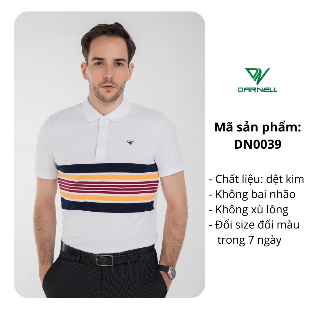 Áo thun polo nam DARNELL tay ngắn chất dệt kim cao cấp cực mềm mại slimfit, nhẹ thoáng mát DN0039